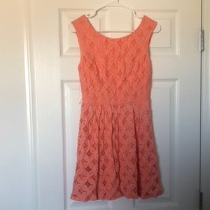 delicate coral lace dress